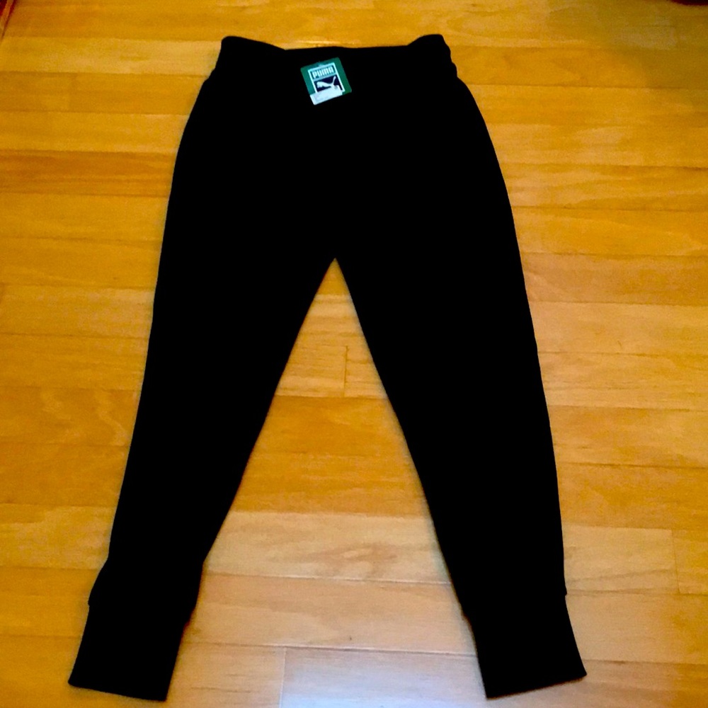 NWT PUMA Velour vintage-inspired style black velour track pants